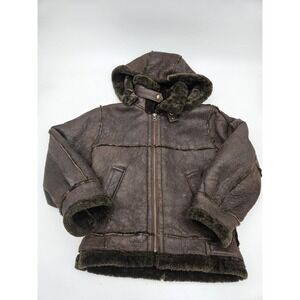VECCHIO PONTE 100% Shearling Lamb Leather Jacket Sz 6 Made in Italy